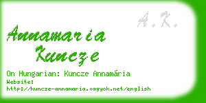 annamaria kuncze business card