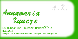 annamaria kuncze business card